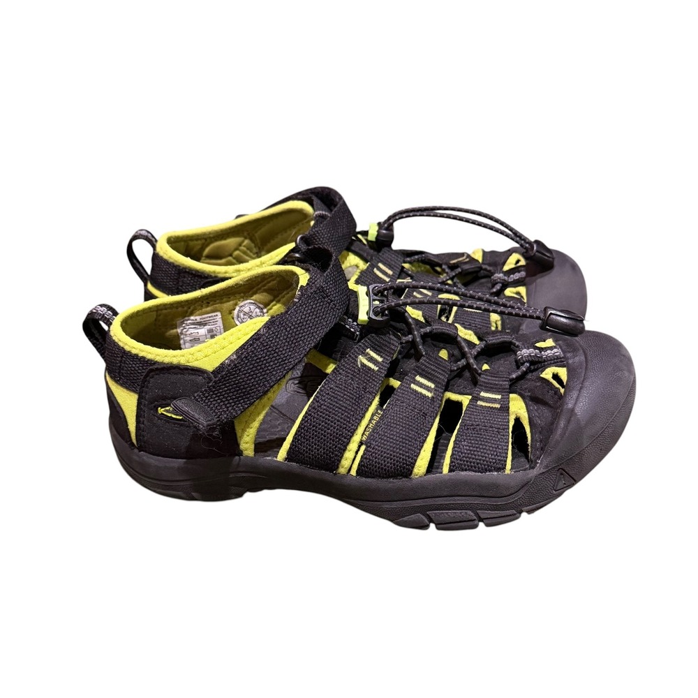 Keen Newport H2 Kids Sandals Black Lime Green 1009965 Size 3 US 35 EU
